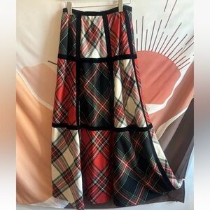 Vintage Bill Atkinson Glen of Michigan Tartan Plaid Wool Maxi Skirt 4-6 I Magnin